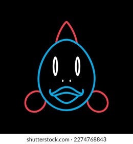 Fish on black background icon. Animal head vector illustration. Agriculture sign. Graph symbol for your web site design, logo, app, UI. EPS10.