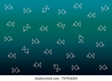  Fish on the blue background.vector,Illustration