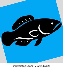 Fisch auf blauem und grauem Hintergrund