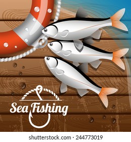fish on the deck (fishing) 