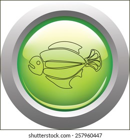 fish on a green background.