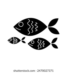 fish on green icon silhouette