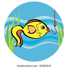 A fish on a hook