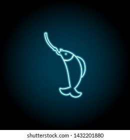 fish on the hook neon icon. Simple thin line, outline vector of universal icons for UI and UX, website or mobile application