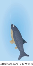 Fisch auf Haken. Vektorgrafik