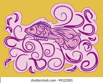 fish on isolated background. Vector illustration
