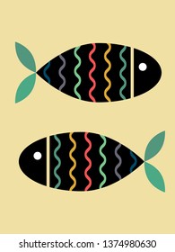 Fish on a light background