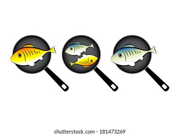 Fish on pan  