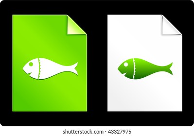 Fish on Paper Set Original Vector Illustration AI 8 Compatible File