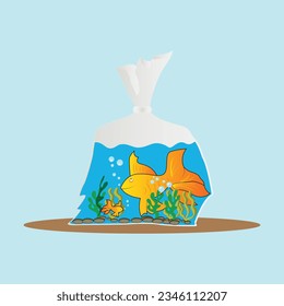Pescado en una bolsa de polo Ilustración