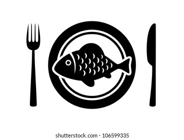 Fish on porcelain plate