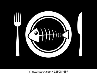 Fish on porcelain plate