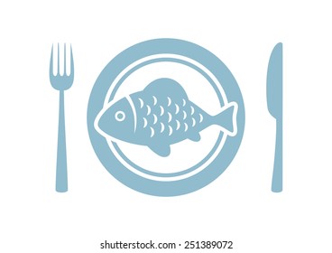 Fish on porcelain plate