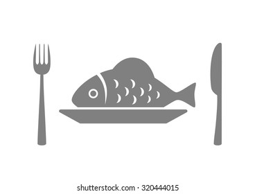 Fish on porcelain plate