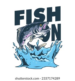 Fish On, Salmon Fishing Poster Design