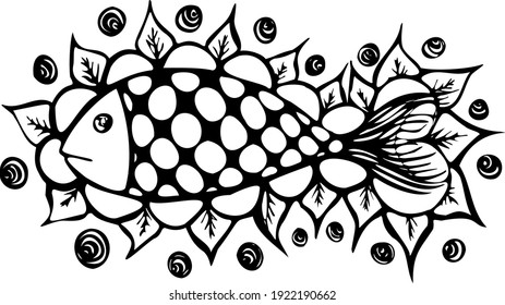 pescado en un plato lateral 