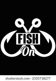 Fish on vector art design, eps file. design file for t-shirt. SVG, EPS cuttable design file