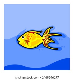 fish on water fun concept initial
