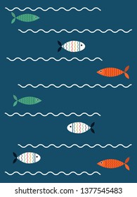 Fish on waves