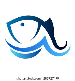 Fish On Waves Vector Stock Vector (Royalty Free) 288727499 | Shutterstock