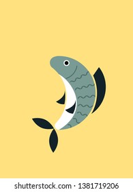 Fish on a yellow background