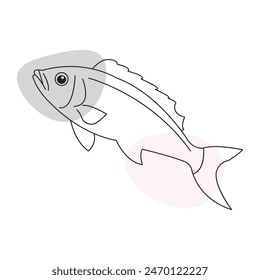 Fish one line art vector