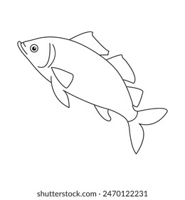 Fish one line art vector