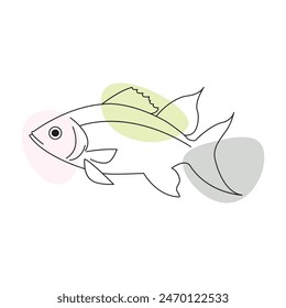 Fish One Line Art-Vektorgrafik