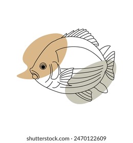 Skizzenzeichnung für einzeilige Skizze der FISH-Vektorgrafik