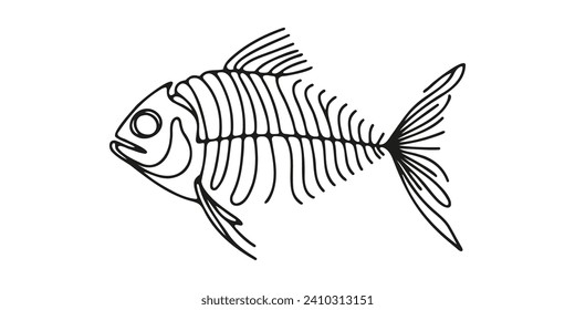 Fish in one line drawing style. Vector illustration