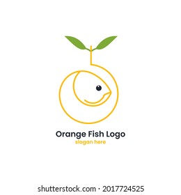 Fish and orange combination logo