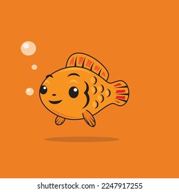 Fish Orange Mascot Illustrations Perfect for children Book Illustrations