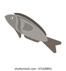 fish organic healthy natural food icon. Flat and Isolated illustration. Vector illustration