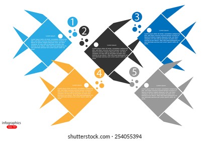 fish origami infographics options