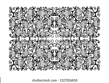 fish ornament seamless - vector