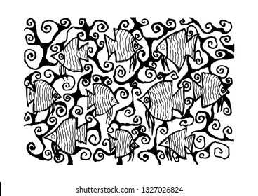fish ornament - vector
