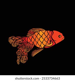 Pescado ornamental decorativo vibrante Vector de color