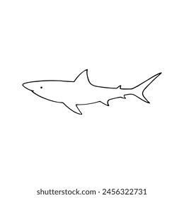 Fish Outline Design For Coloring Book. Marine Life Animal Illustration