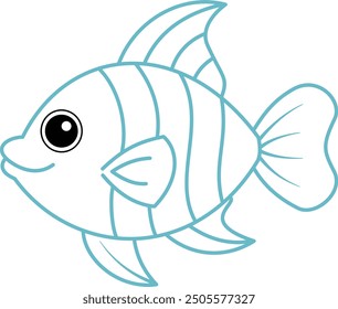 Fish outline for design coloring book