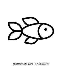 Kontursymbol einzeln auf weißem Hintergrund, Symbol der Fischlinie, Clown-Fisch-Vektorgrafik für Logo, i, web, apps, banner, poster, broschüre, Infografik, etc.