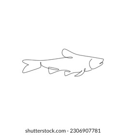 Fish outline icon isolated on white background. Vector illustration. Eps 10.