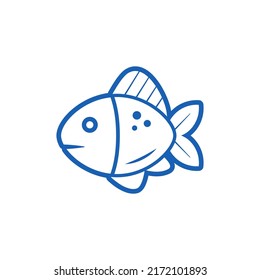 Fish outline icon. Rosh hashanah line vector design element. Collection of monochrome symbols for jewish new year