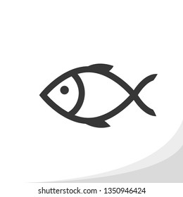 Fish outline icon simple flat style vector illustration on white background.