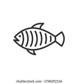 Icono de contorno de peces. Ilustración vectorial.