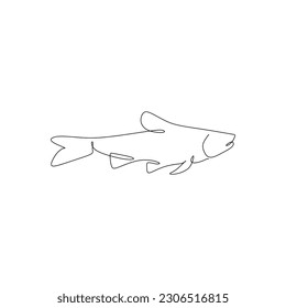 Fish outline icon. Vector illustration of a fish on a white background.
