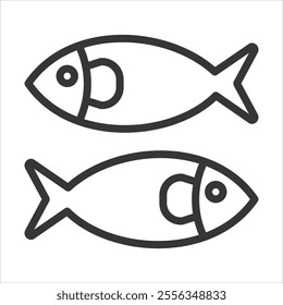 Fish Outline Icon Vector Illustration