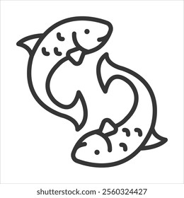 Fish Outline Icon Vector Illustration