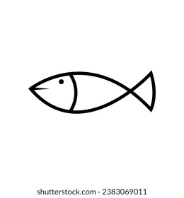 Fish outline icon vector simple design