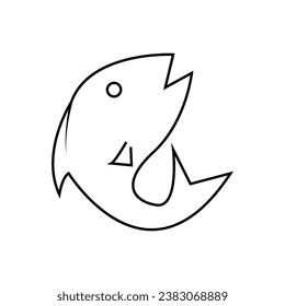 Fish outline icon vector template
