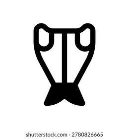 Fish. Outlined stroke vector icon with black-filled details.